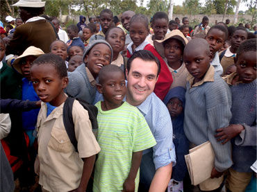 Jordan Sekulow working with the Be Heard Project in Africa.
